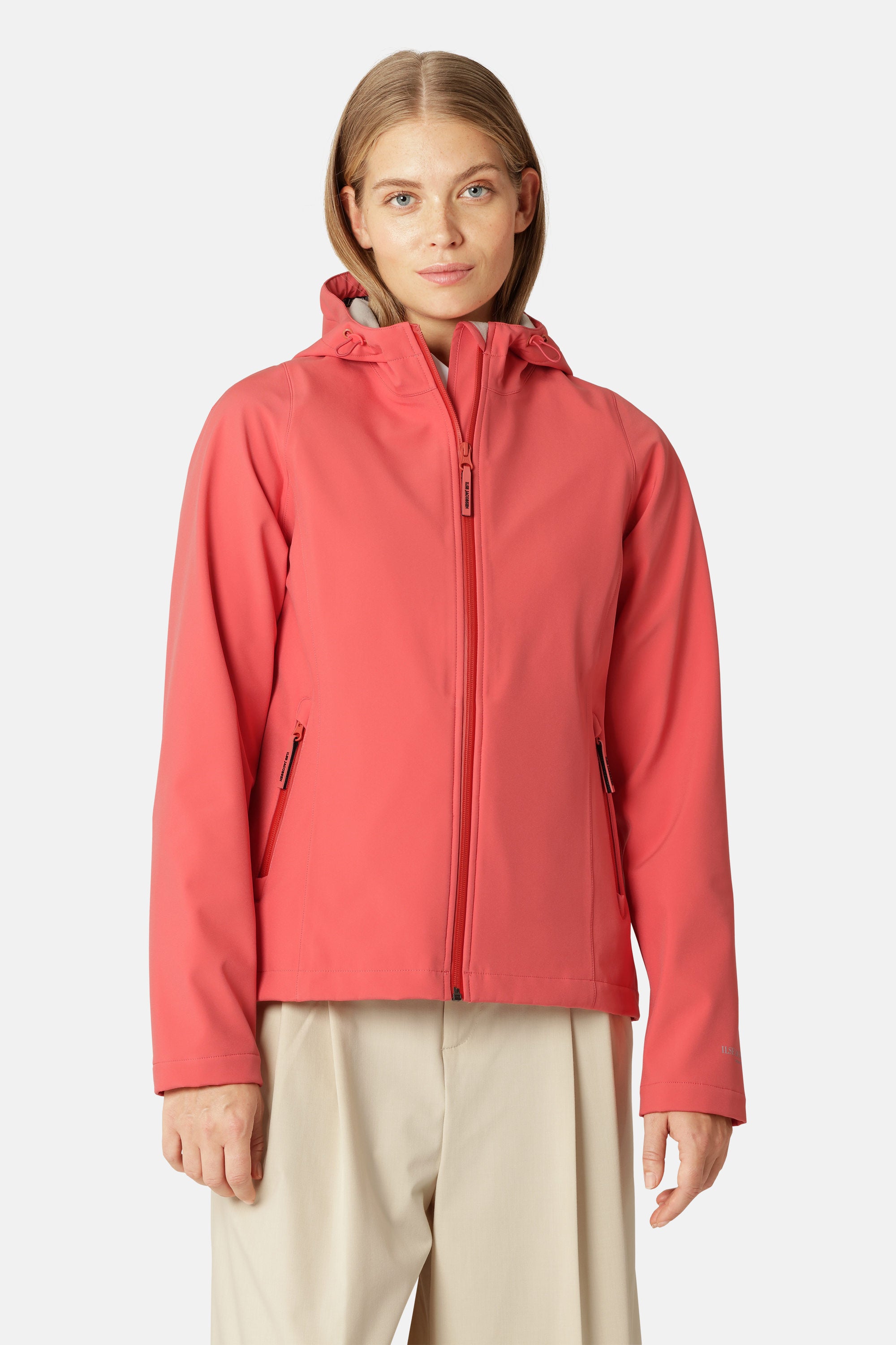 Kort Softshell Regnjakke - Spiced Coral